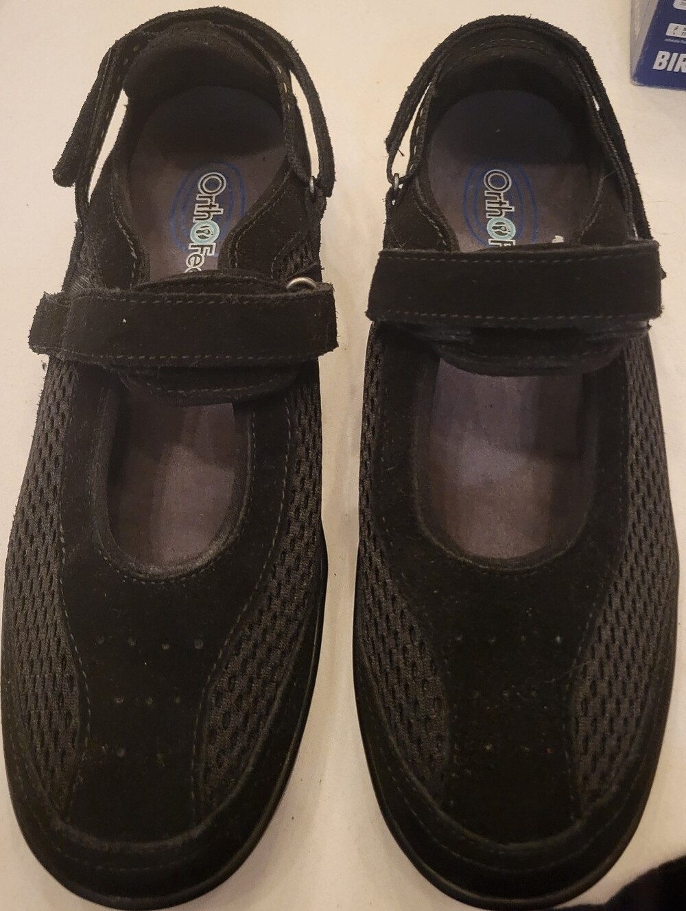 Orthofeet Sanibel Adjustable Black Mary Jane Women's 10.5 Wide